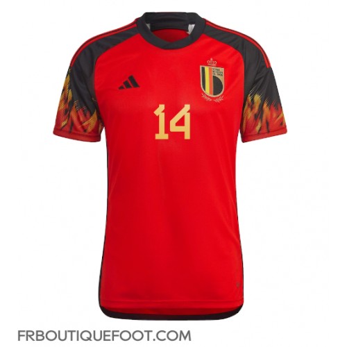 Maillot de foot Belgique Dries Mertens #14 Domicile vêtements Monde 2022 Manches Courtes